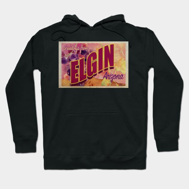 Greetings from Elgin, Arizona Hoodie by Nuttshaw Studios